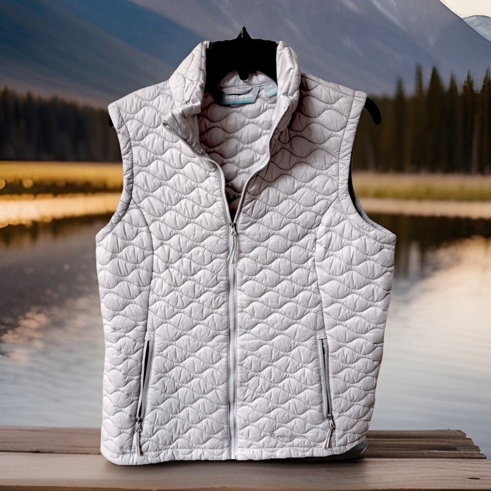 Free Country Jacket Vest, Size L, Gray, Zipper
